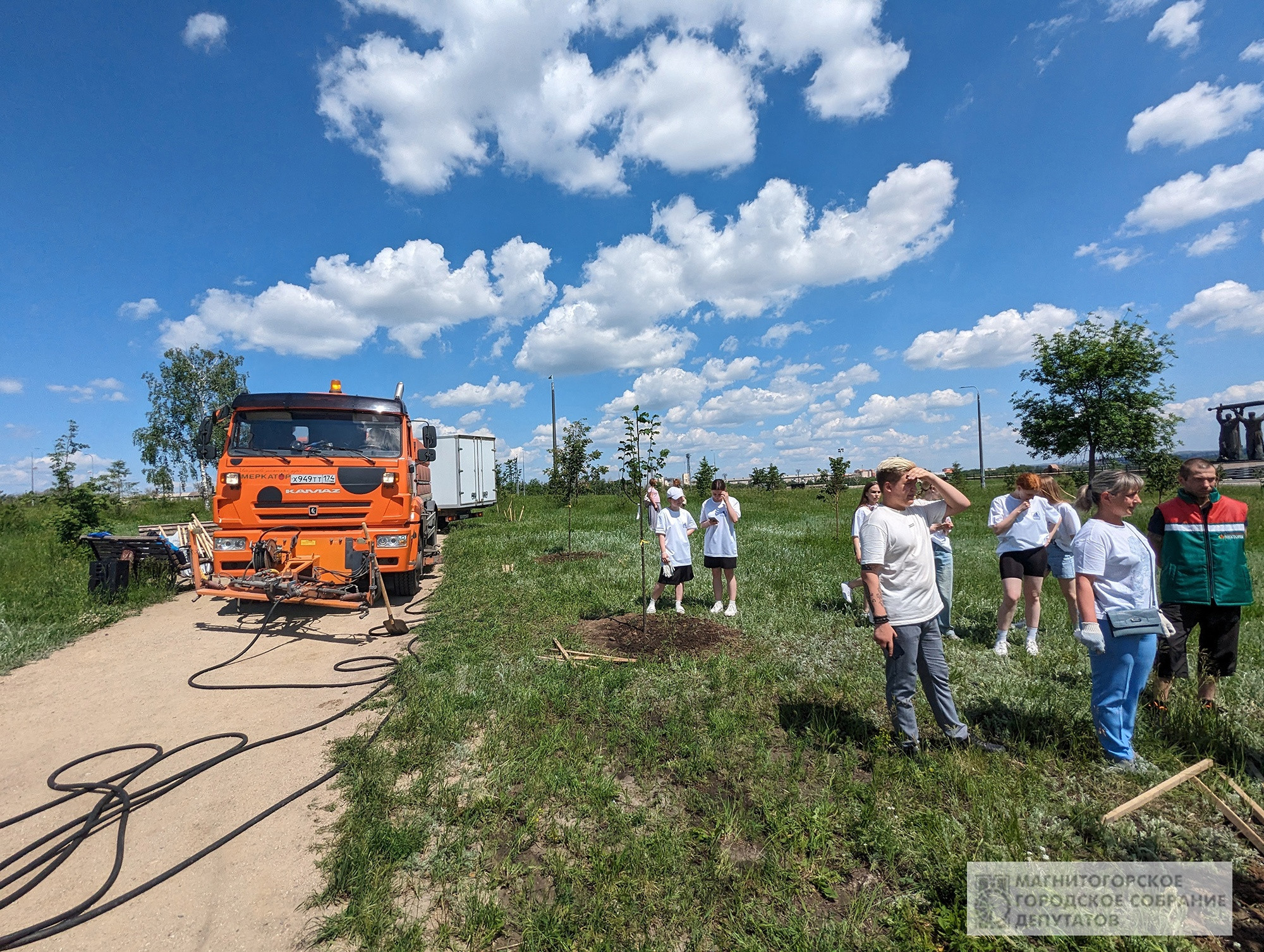 В магнитогорском парке У Вечного огня появилась новая липовая аллея |  Верстов.Инфо